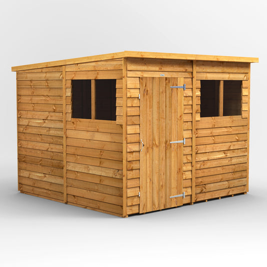 8x8 Power Overlap Pent Roof Shed