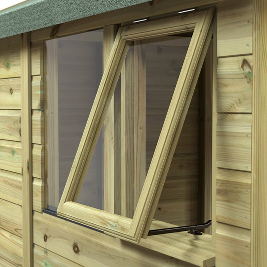 Power Opening Window for Premium Sheds