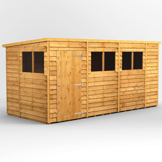 14x6 Power Overlap Pent Roof Shed