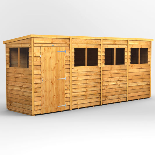 16x4 Power Overlap Pent Roof Shed