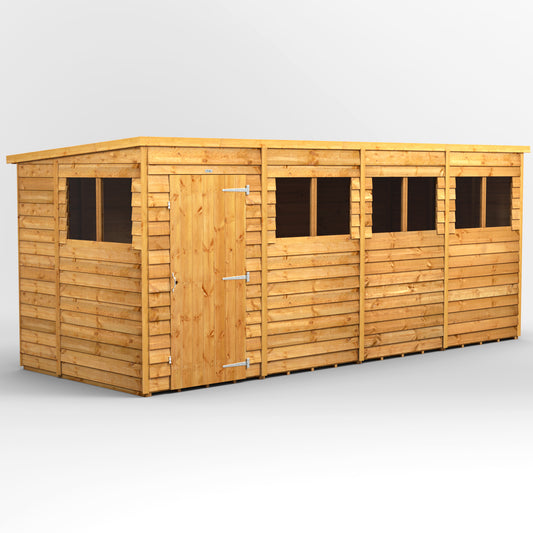 16x6 Power Overlap Pent Roof Shed