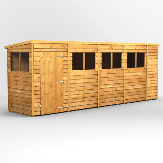 18x4 Power Overlap Pent Roof Shed