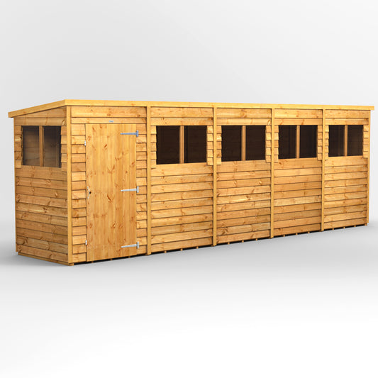 20x4 Power Overlap Pent Roof Shed