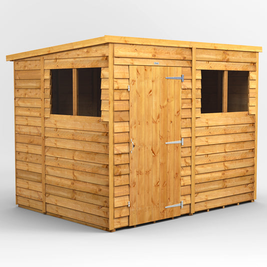 8x6 Power Overlap Pent Roof Shed