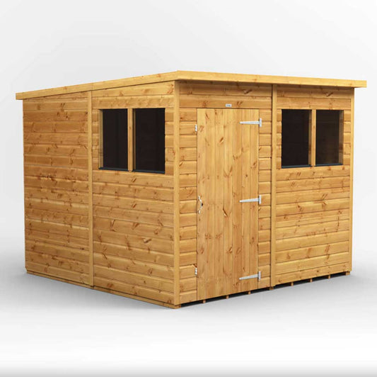 8x8 Power Tongue & Groove Pent Shed