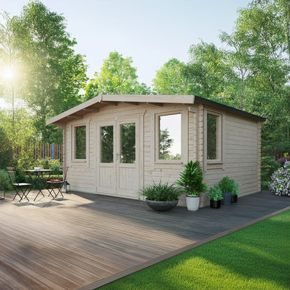 12x16 Power Chalet Log Cabin - 44mm