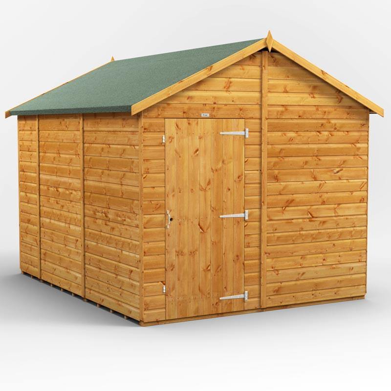 10x8 Power Tongue & Groove Apex Shed