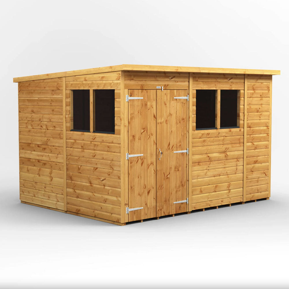 10x8 Power Tongue & Groove Pent Shed