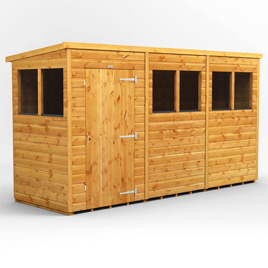 12x4 Power Tongue & Groove Pent Shed