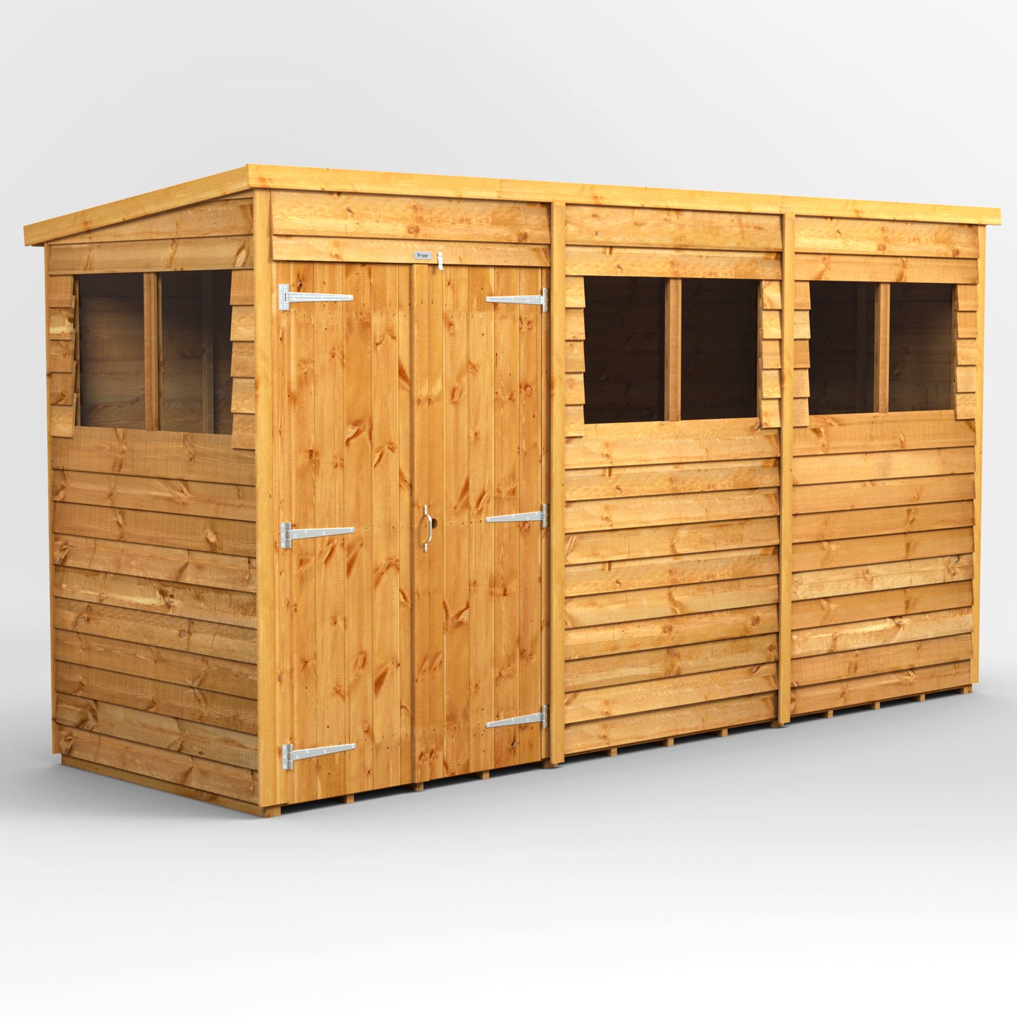 12x4 Power Overlap Pent Roof Shed