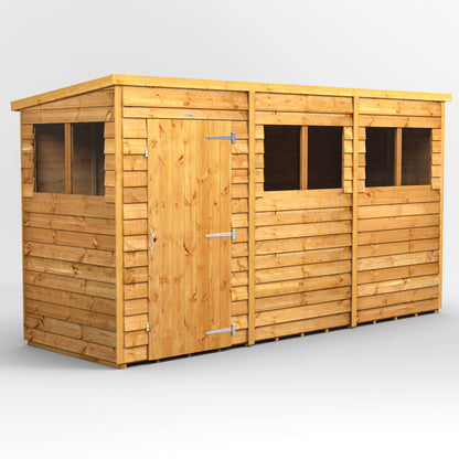 12x4 Power Overlap Pent Roof Shed