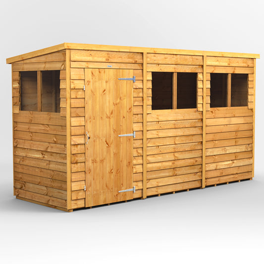 12x4 Power Overlap Pent Roof Shed