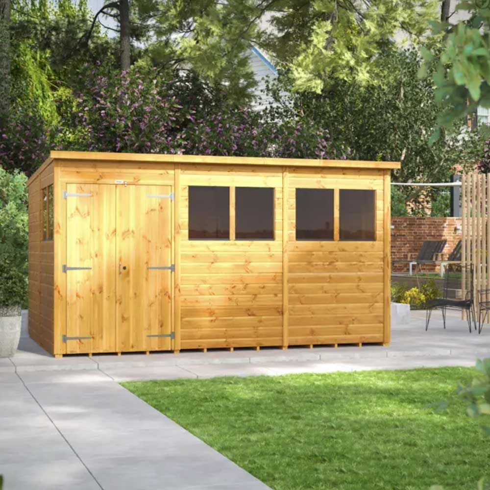 12x4 Power Tongue & Groove Pent Shed