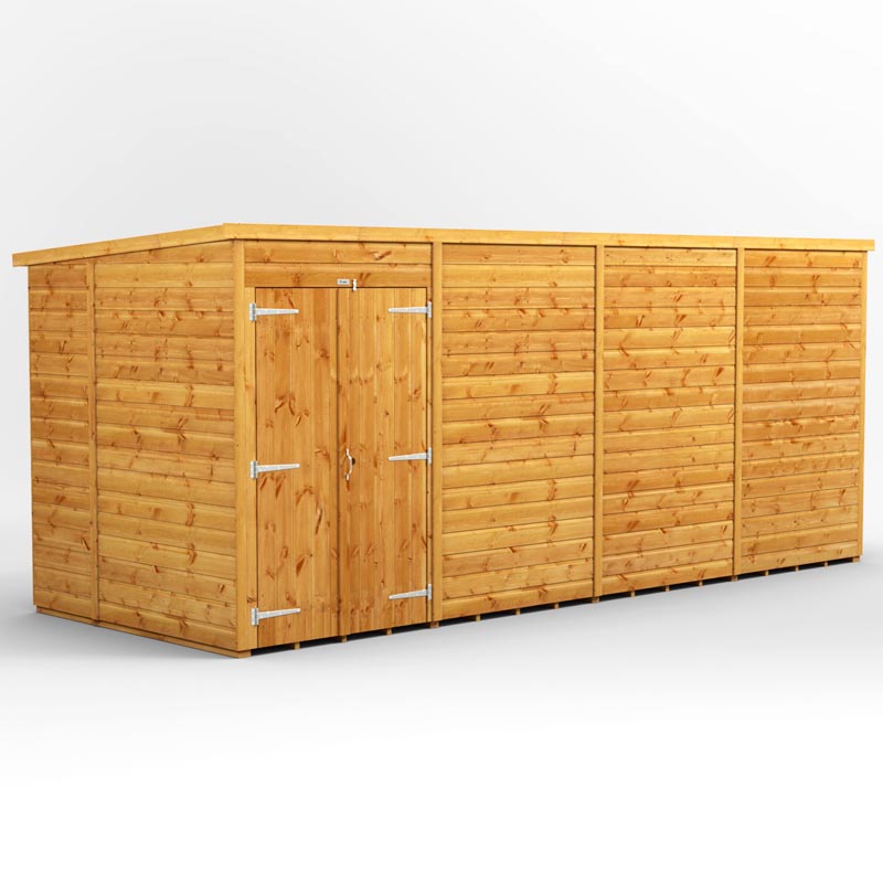16x6 Power Tongue & Groove Pent Shed