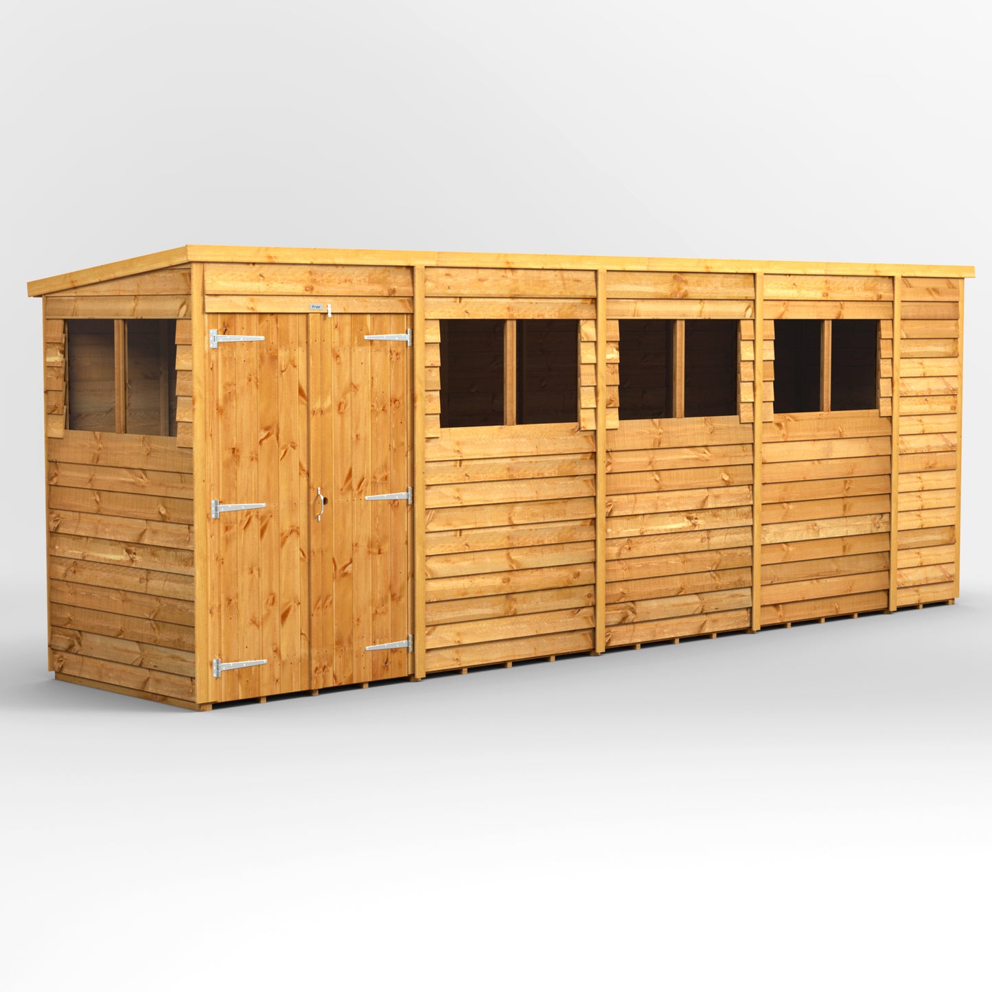 18x4 Power Overlap Pent Roof Shed