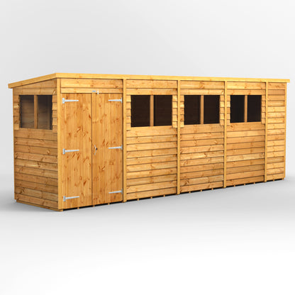 18x4 Power Overlap Pent Roof Shed