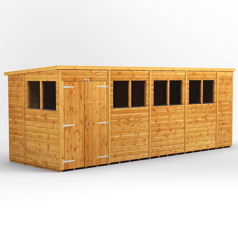 18x6 Power Tongue & Groove Pent Shed