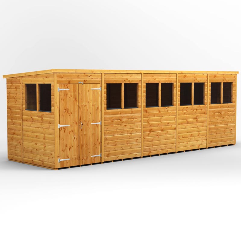 20x6 Power Tongue & Groove Pent Shed