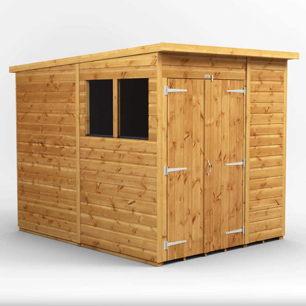 6x8 Power Tongue & Groove Pent Shed