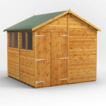 8x8 Power Tongue & Groove Apex Shed