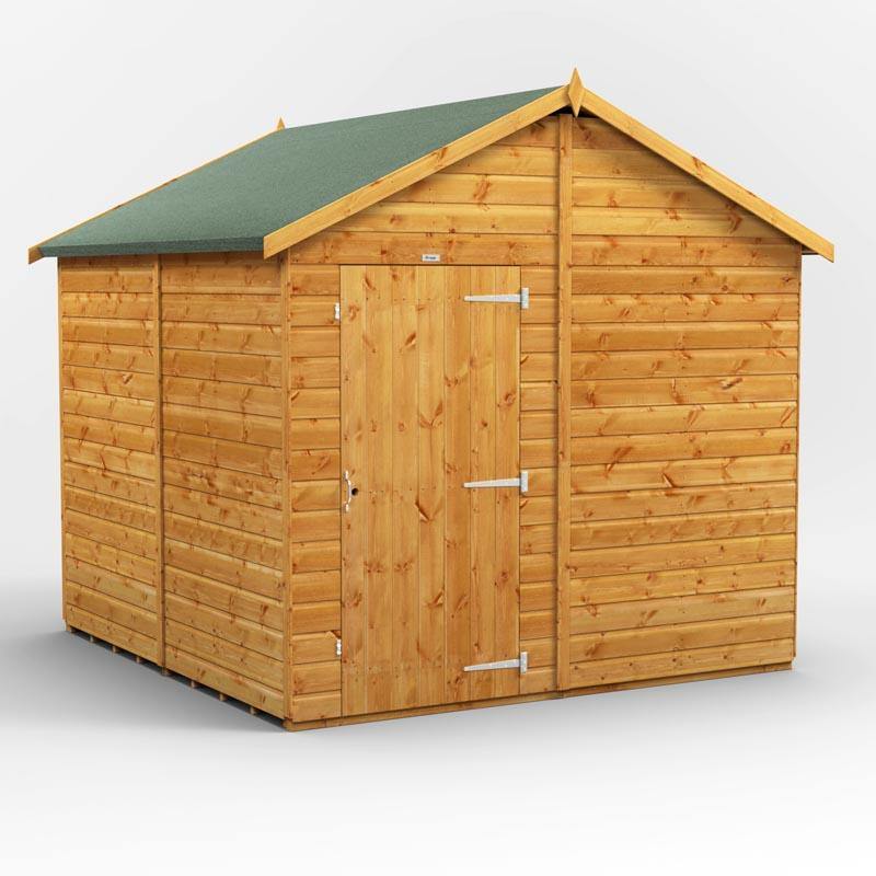 8x8 Power Tongue & Groove Apex Shed