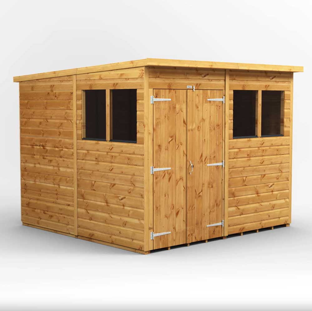 8x8 Power Tongue & Groove Pent Shed
