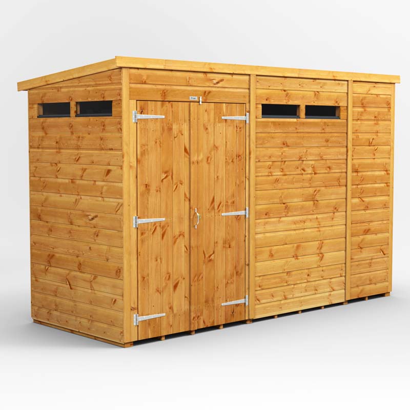 Power Pent Wooden Secure Shed 10x4
