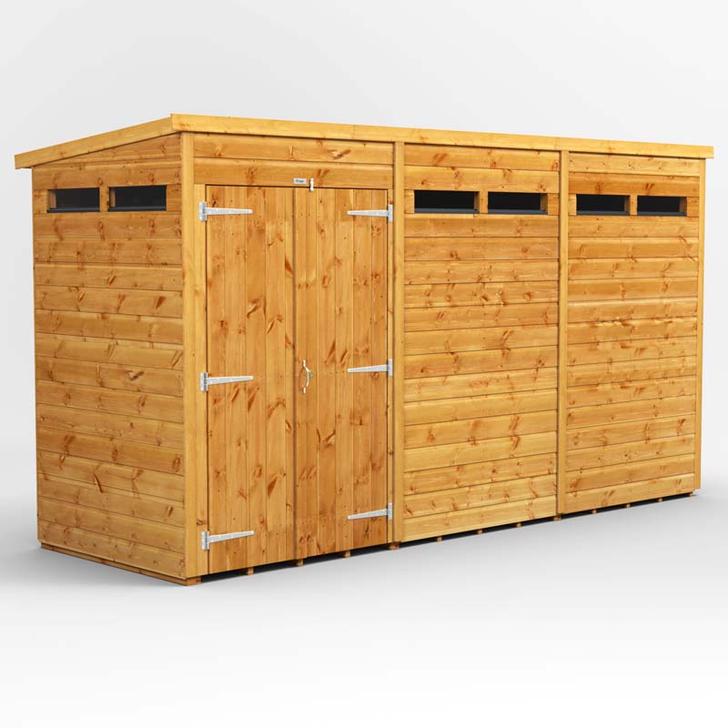 Power Pent Wooden Secure Shed 12x4