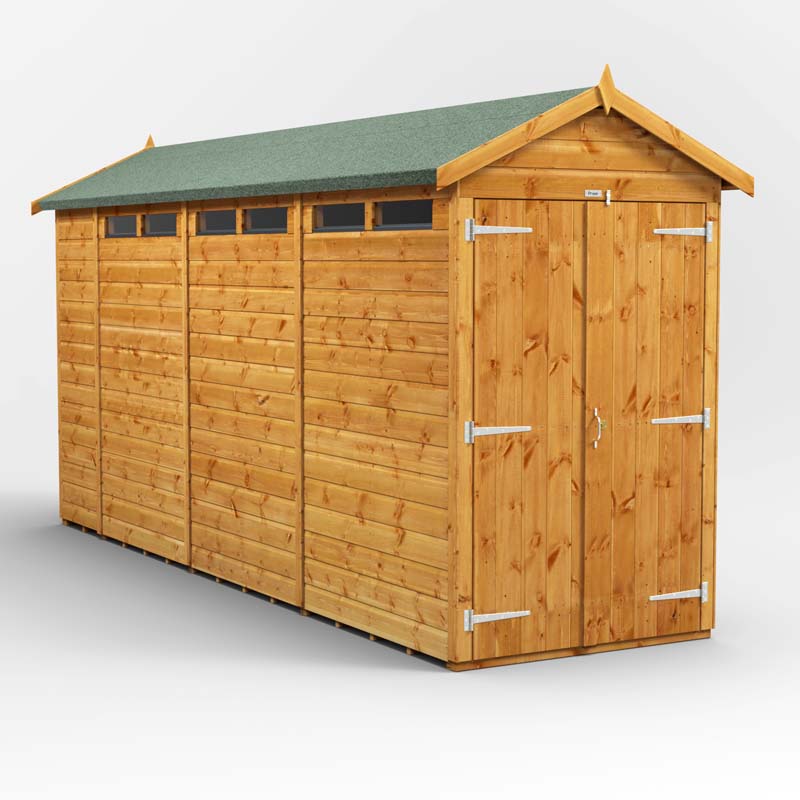 Power Apex Wooden Secure Shed 14x4