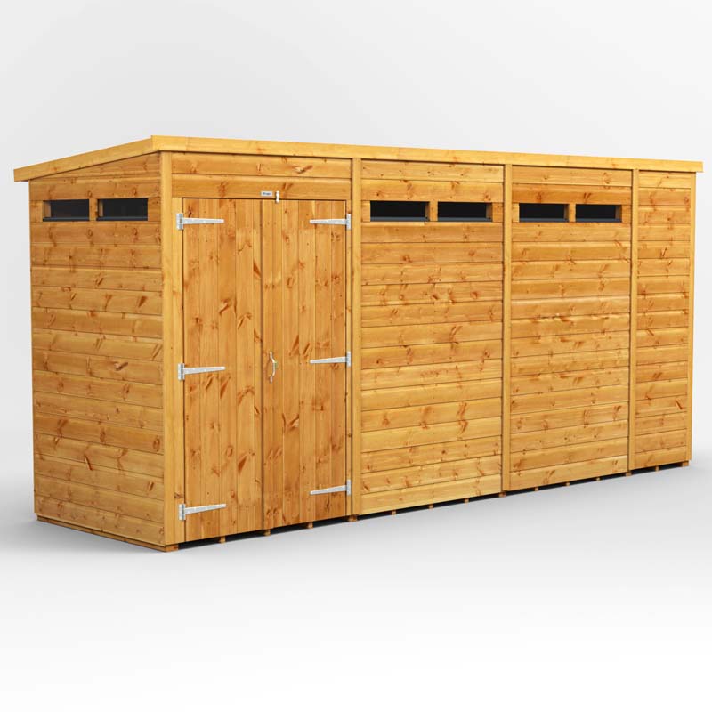 Power Pent Wooden Secure Shed 14x4