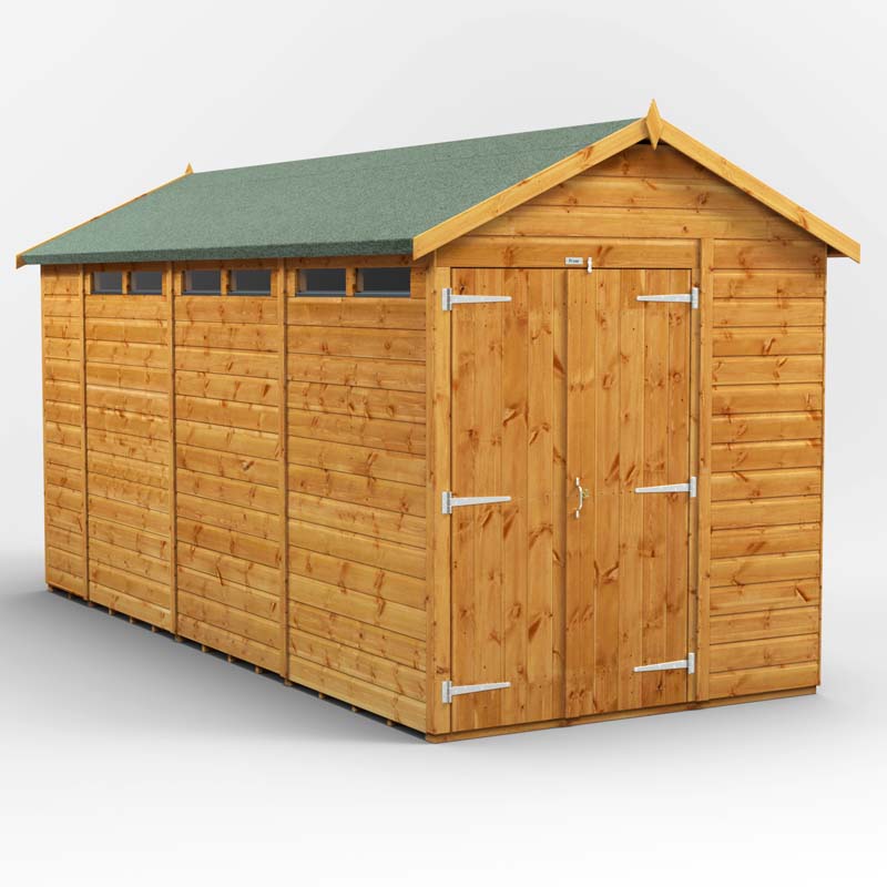 Power Apex Wooden Secure Shed 14x6
