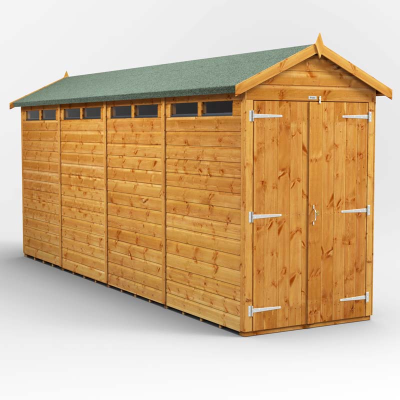 Power Apex Wooden Secure Shed 16x4