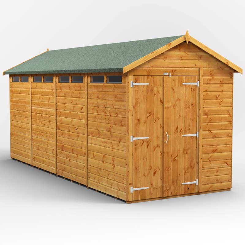 Power Apex Wooden Secure Shed 16x6