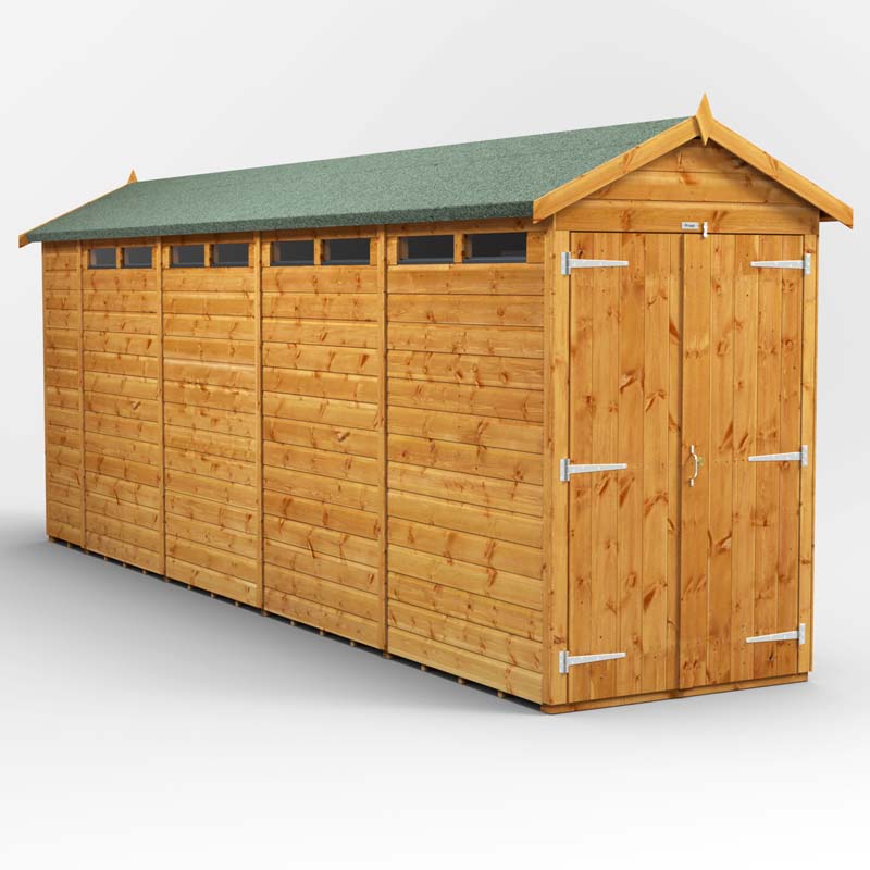 Power Apex Wooden Secure Shed 18x4