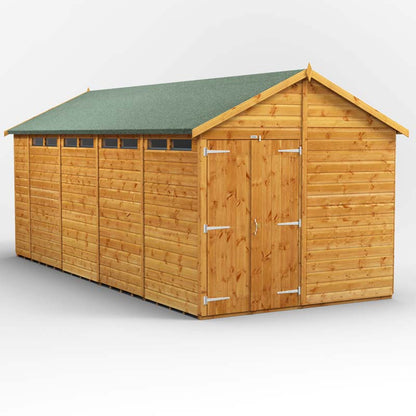 Power Apex Wooden Secure Shed 18x8