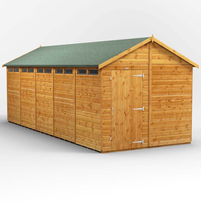 Power Apex Wooden Secure Shed 20x8